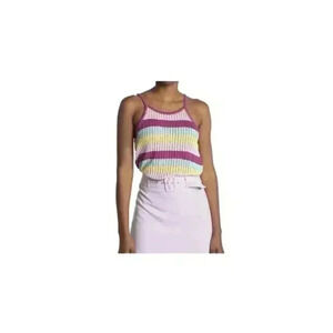 BCBGeneration Halter Sweater Women's Striped Knit Tank Top Small NEW 646